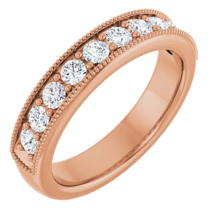 Simple Engagement Rings With Gemstones-14K Rose 5/8 CTW Lab-Grown Diamond Anniversary Band