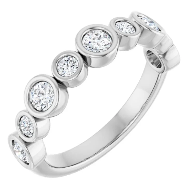 Unique Wedding Rings With Gemstones For Brides-Platinum 5/8 CTW Lab-Grown Diamond  Anniversary Band