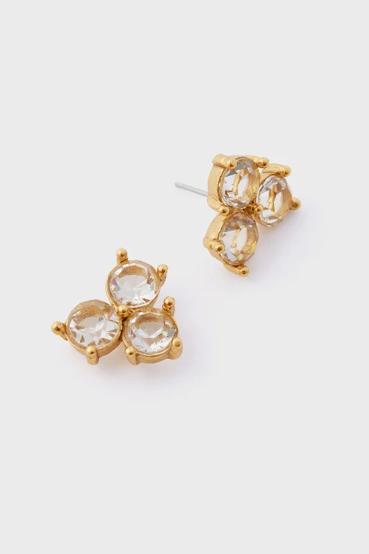 Large Gold Earrings For Evening Parties-Crystal Antique Gold Livia Earrings