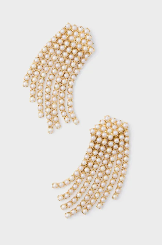 Elegant Hoop Earrings With Pearls-Pearl Simone Earrings