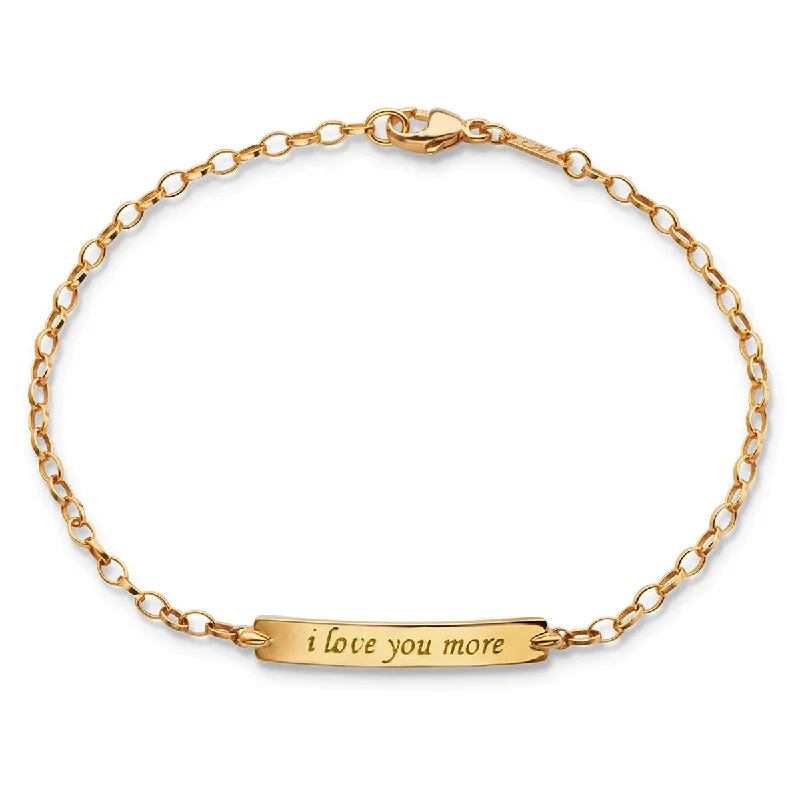 Nautical Rope Bracelets-18K Yellow Gold I Love You More Petite Poesy Bracelet