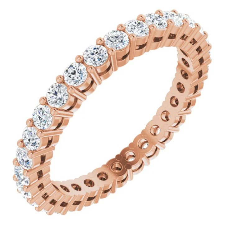 Unique Diamond Rings For Engagement Gifts-14K Rose 9/10 CTW Lab-Grown Diamond  Eternity Band