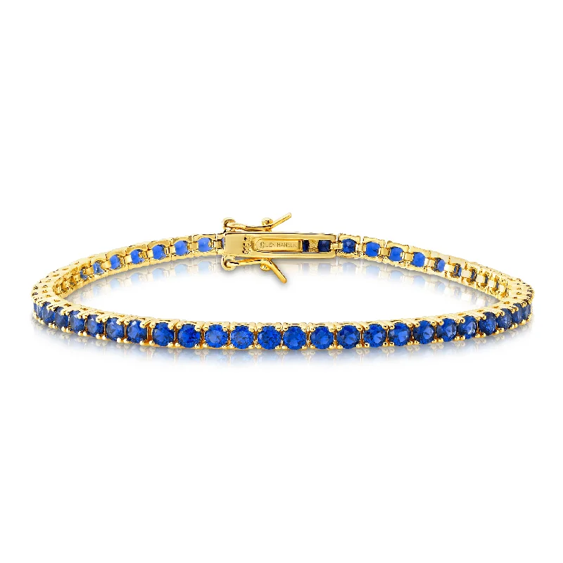 Minimalist Gold Bracelets-TENNIS BRACELET BLUE, GOLD BR