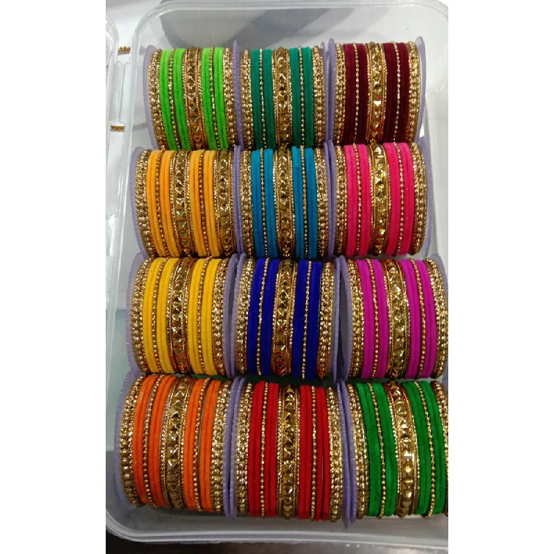 Classic Custom Gold Wedding Bangles For Brides-Shree Asha Bangles Pack Of 12 bangles Set