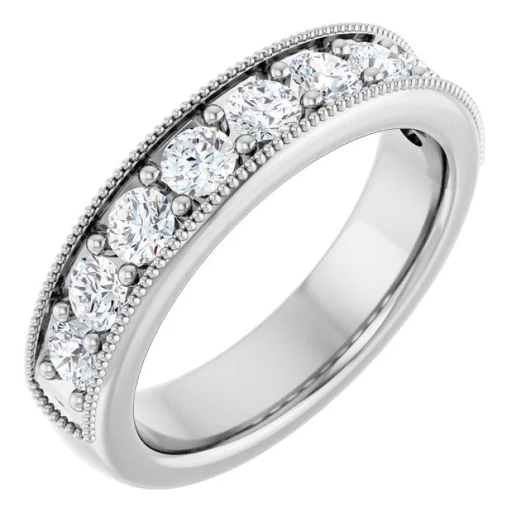 Classic Gemstone Rings For Casual Wear-Platinum 3/4 CTW Lab-Grown Diamond Anniversary Band