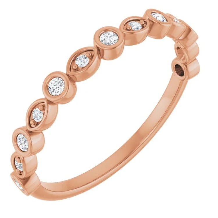 Elegant Rose Gold Wedding Rings For Special Events-14K Rose 1/6 CTW Lab-Grown Diamond  Anniversary Band