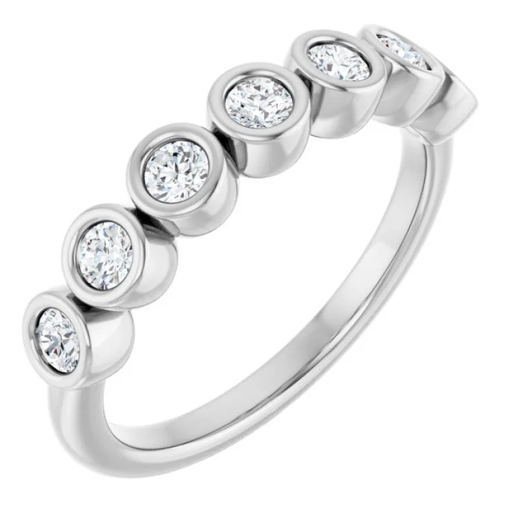 Trendy Gemstone Rings For Engagement Gifts-Platinum 3/8 CTW Lab-Grown Diamond  Anniversary Band