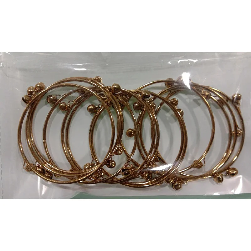 Elegant Wedding Bangles For Bridesmaids With Birthstones-Shree Asha Bangles Gold Plated 12 Piece Per Bangles Set