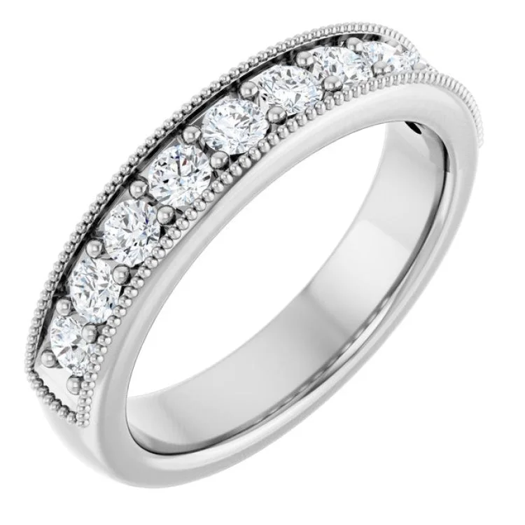 Trendy Silver Wedding Rings For Bridesmaids-Platinum 5/8 CTW Lab-Grown Diamond Anniversary Band