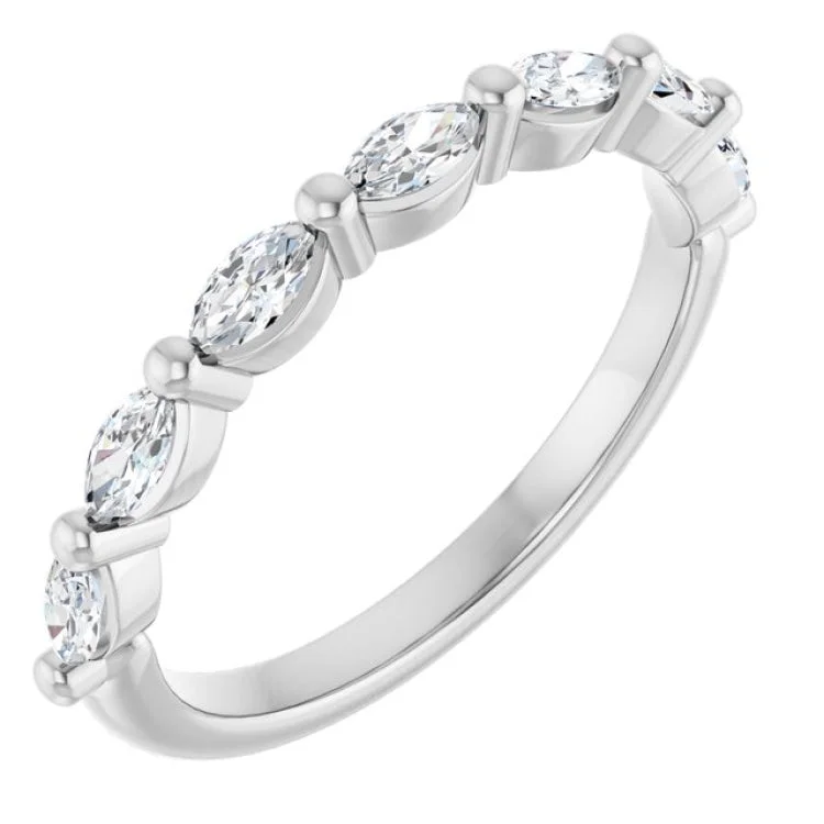 Personalized Engagement Rings With Diamonds For Brides-14K White 3/8 CTW Lab-Grown Diamond Anniversary Band