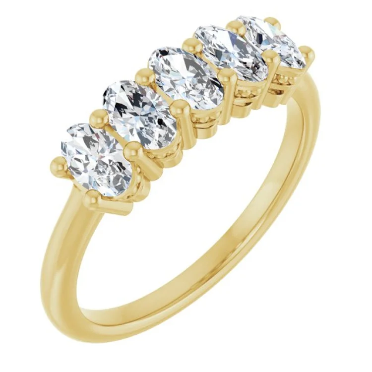 Elegant Wedding Rings With Sapphire Stones-14K Yellow 9/10 CTW Lab-Grown Diamond Anniversary Band