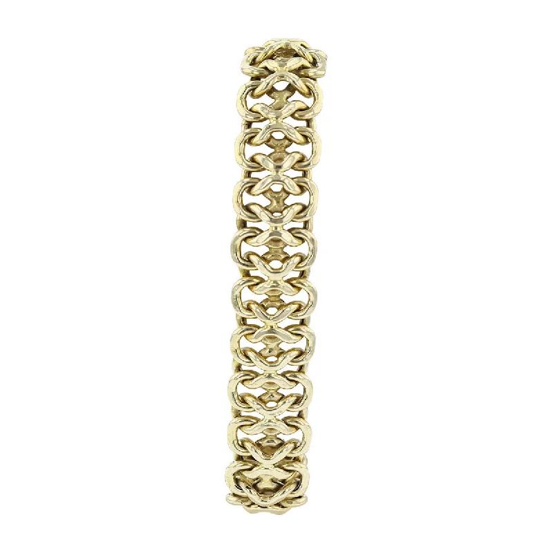 Stretch Bracelets For Women-14K Yellow Gold 14.3mm Open Link Bracelet