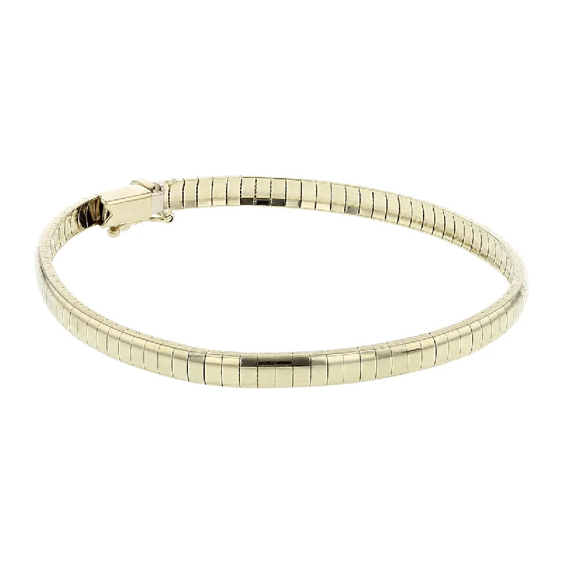 Stacked Bracelets For Layering-14K Yellow Gold Omega 7-Inch Flexible Bracelet