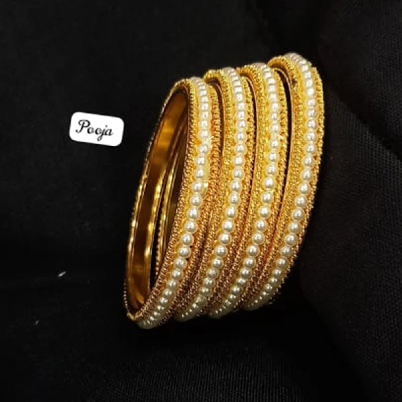 Elegant Custom Wedding Bangles For Special Days-Pooja Bangles Gold Plated Bangle Set