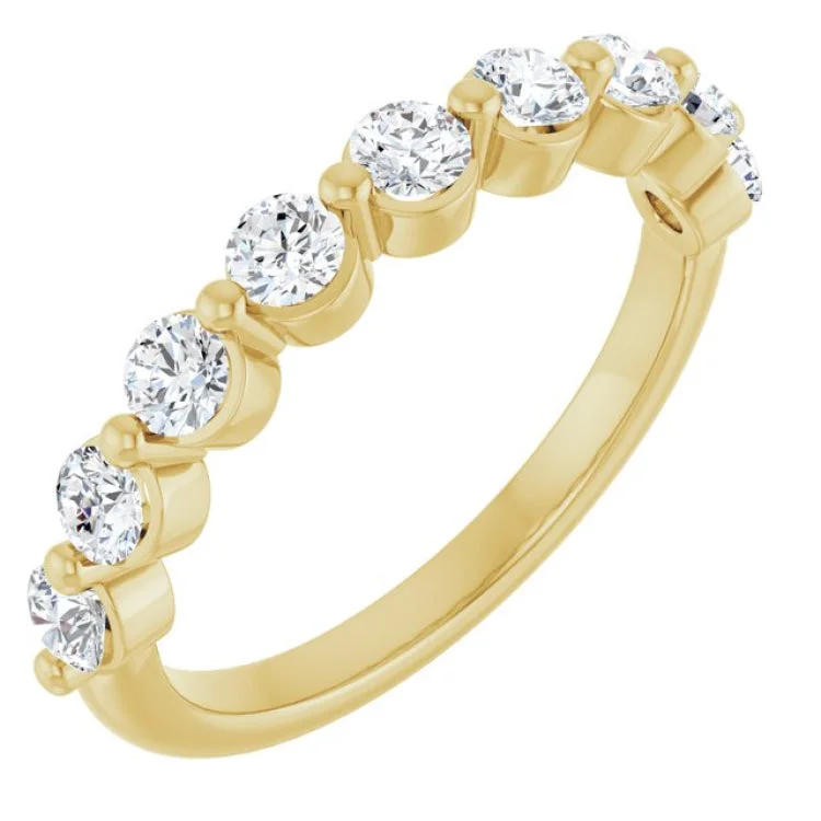 Custom Stacking Rings For Bridesmaids-14K Yellow 5/8 CTW Lab-Grown Diamond Anniversary Band