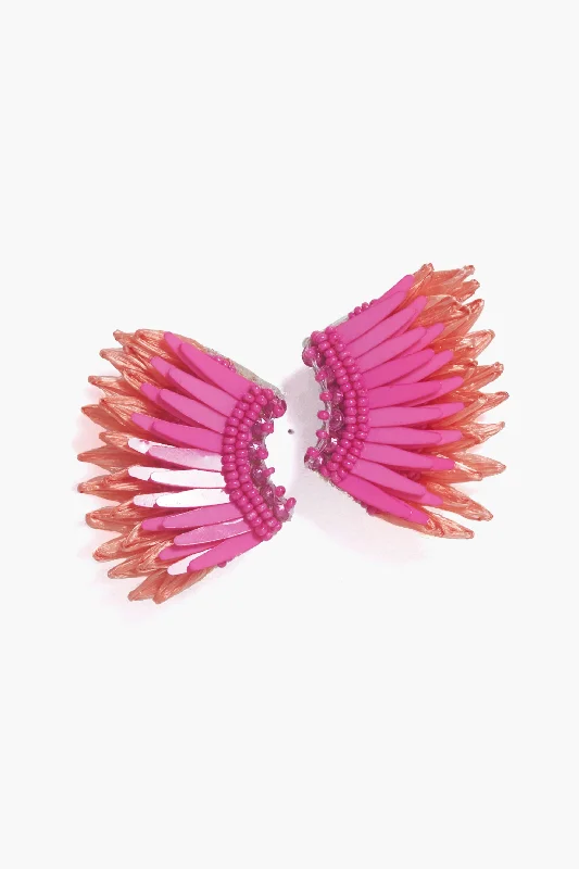 Classic Gold Earrings For Weddings-Pink Multi Madeline Raffia Earrings