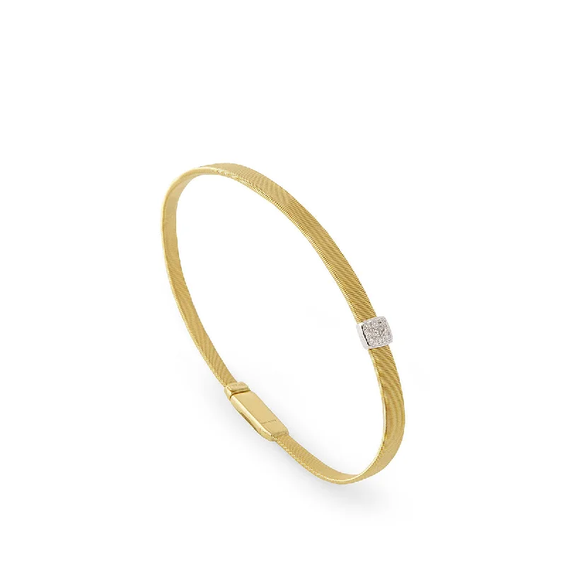 Healing Stone Bracelets For Women-18K Yellow Gold and Diamond Single Station Bracelet