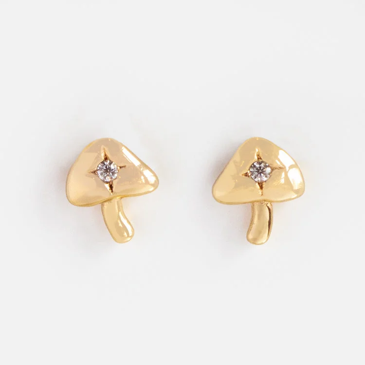 Sparkly Earrings For Bridesmaids Gifts-Starry Shroom Stud Earrings