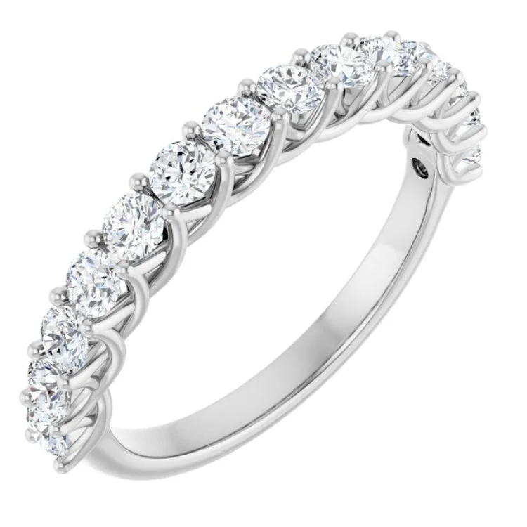 Elegant Stacking Wedding Rings For Fashion Lovers-14K White 1/2 CTW Natural Diamond Anniversary  Band