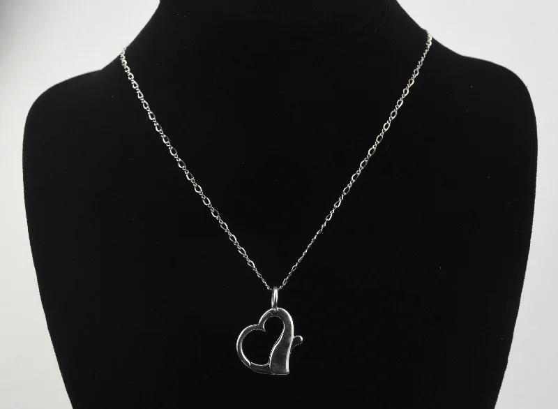 Unique Gemstone Pendant Necklace For Fashion-Sterling Silver Hinged Heart Pendant on Sterling Silver Chain Necklace - 21"