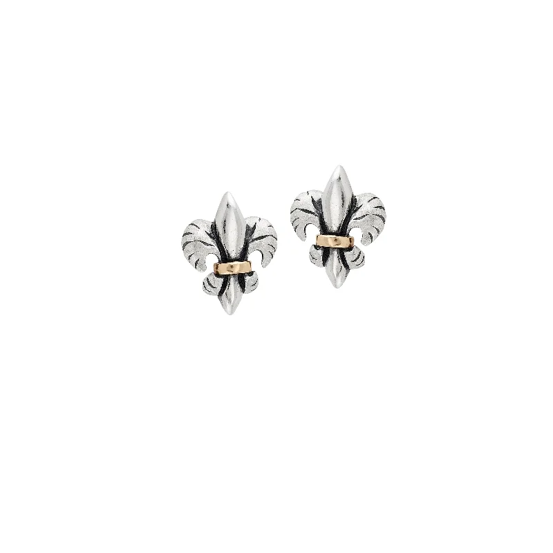 Crystal Earrings For Elegant Look-Tiger Lily Two Tone Post Earrings