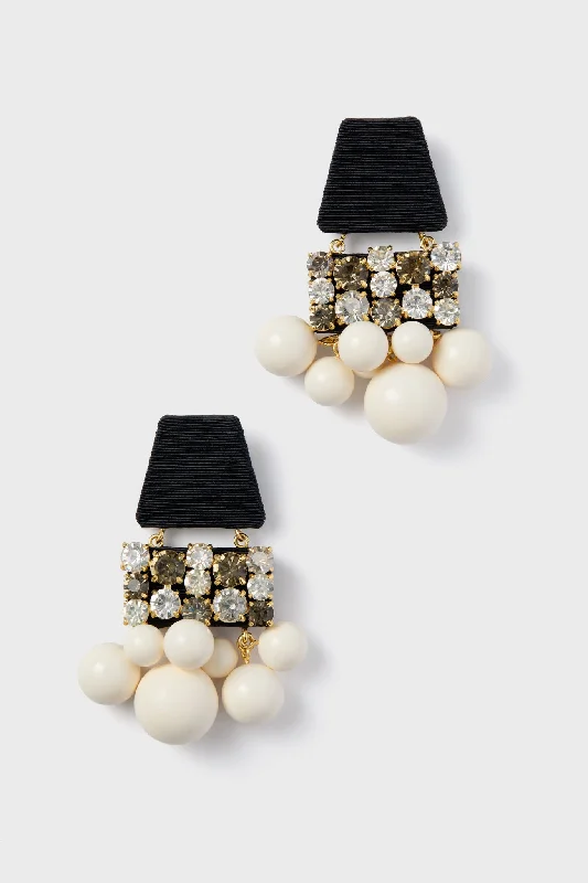 Classic Pearl Earrings For Special Occasions-Black Olivia Earrings