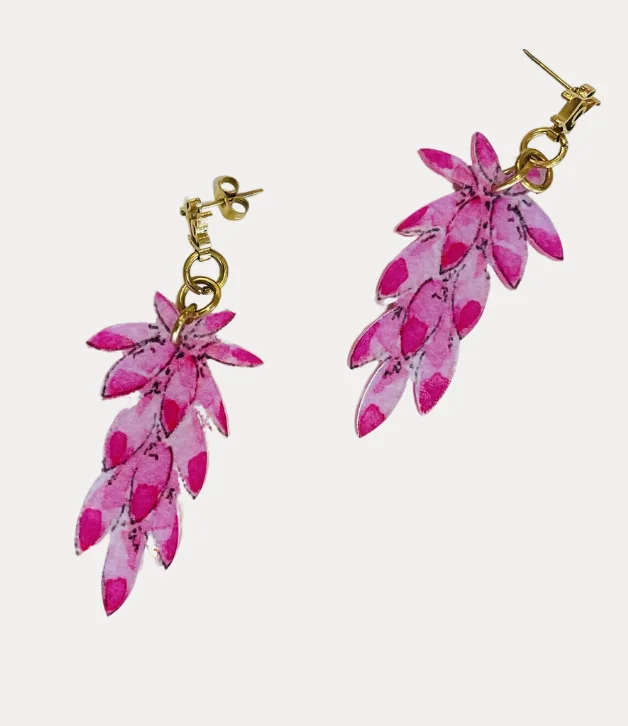 Stunning Drop Earrings For Bridesmaids-Lo in London Hyacinth Earrings in Pink