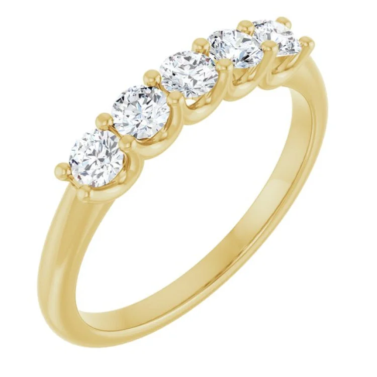 Sparkling Sapphire Rings For Wedding Day-14K Yellow 1/2 CTW Lab-Grown Diamond Anniversary Band