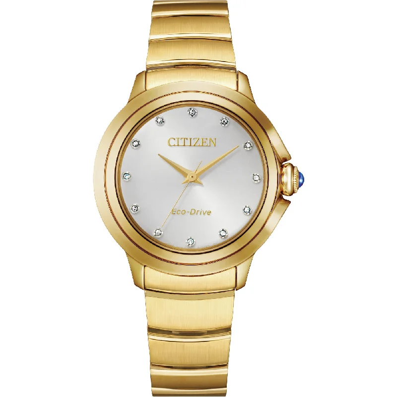 Designer Watches For Women-Citizen Eco-Drive Ceci Diamond EM0952-55A