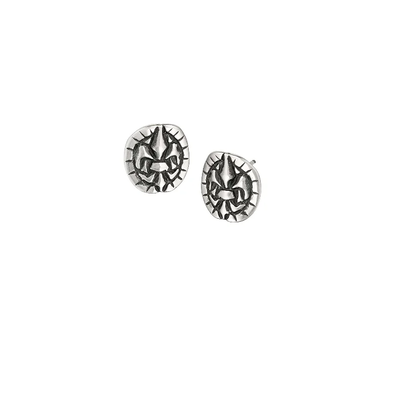 Statement Earrings For Holiday Parties-Fleur de Lis Tortoise Shell Post Earrings