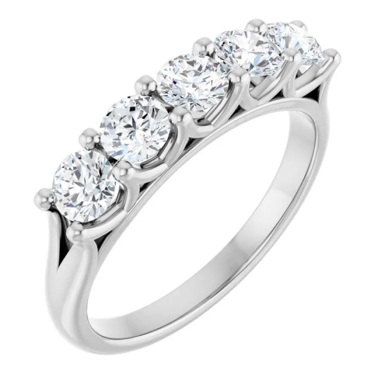 Elegant Custom Wedding Rings For Special Moments-14K White 1 CTW Lab-Grown Diamond Anniversary Band