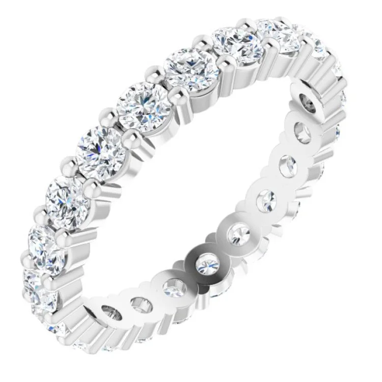 Classic Silver Wedding Rings For Brides-Platinum 1 1/4 CTW Lab-Grown Diamond Eternity Band