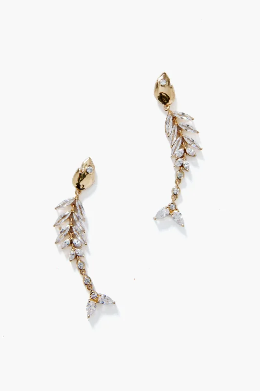 Elegant Chandelier Earrings For Weddings-Gold Elisabetta Fish Earrings