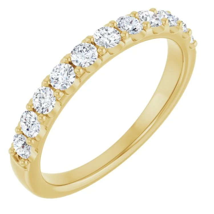 Simple Gold Rings For Minimalist Brides-14K Yellow 1/2 CTW Lab-Grown Diamond Anniversary Band