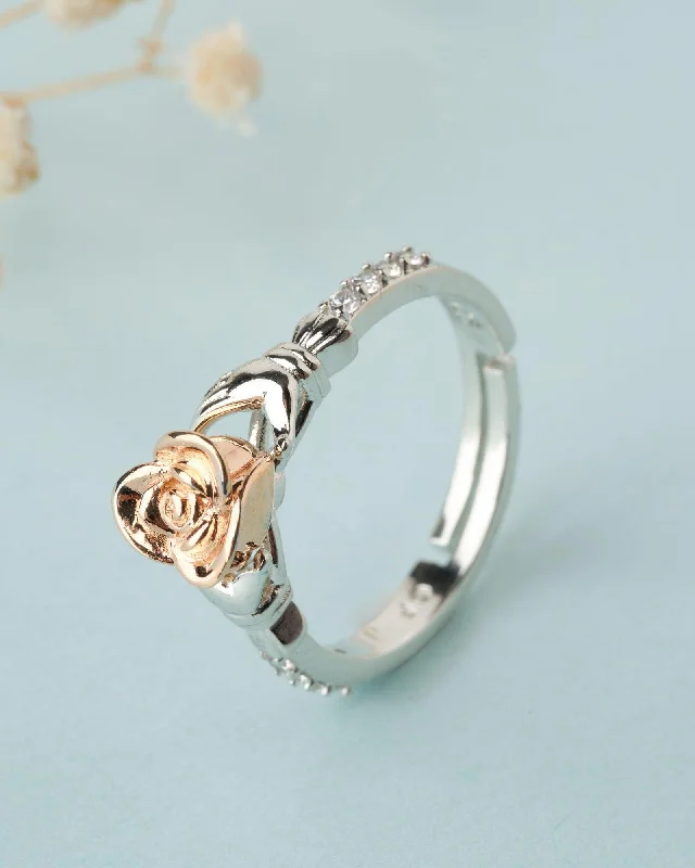 Personalized Promise Rings For Romantic Occasions-925 Sterling Silver Beautiful Rose Ring R01585