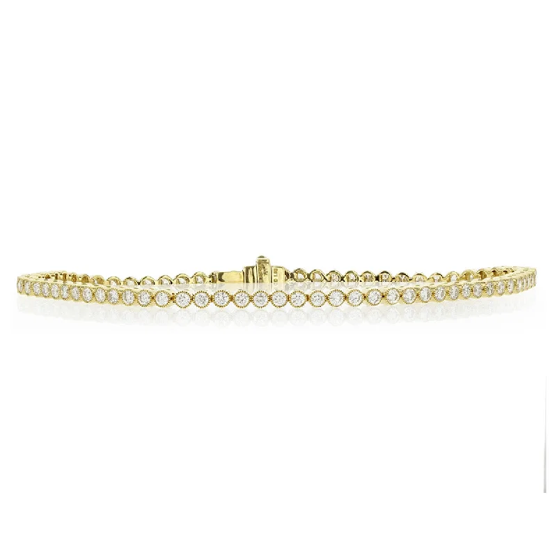 Tennis Bracelets For Women-18K Yellow Gold Diamond 7-Inch Tennis Bracelet