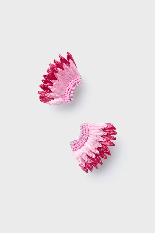 Luxury Diamond Earrings For Bridal-Pink All Raffia Mini Madeline Earrings