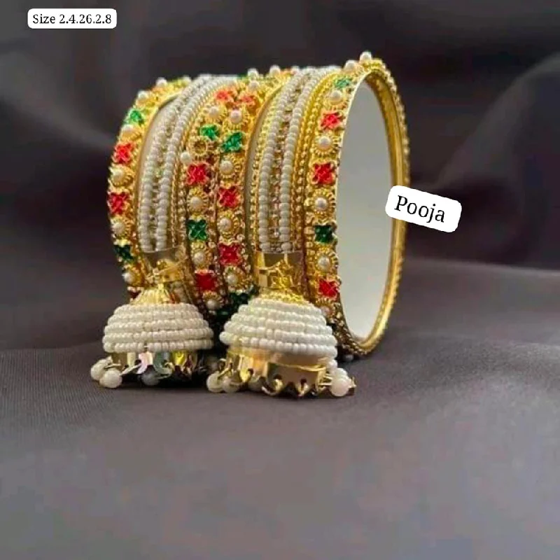 Trendy Wedding Bangles For Special Celebrations-Pooja Bangles Gold Plated Bangles Set