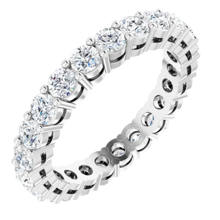 Elegant Wedding Bands With Colored Gemstones-Platinum 1 3/8 CTW Lab-Grown Diamond  Eternity Band