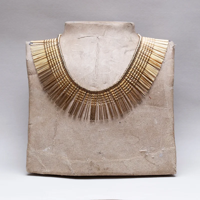 Classic Silver Necklace For Minimalist Look-Vintage Fringe Necklace