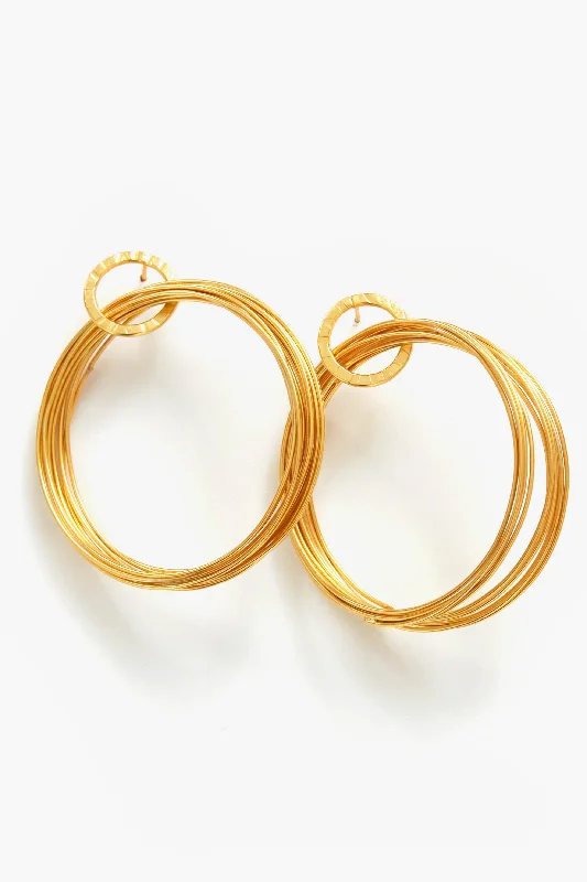 Personalized Initial Earrings For Fashion-Gold Wire Hoop Earrings