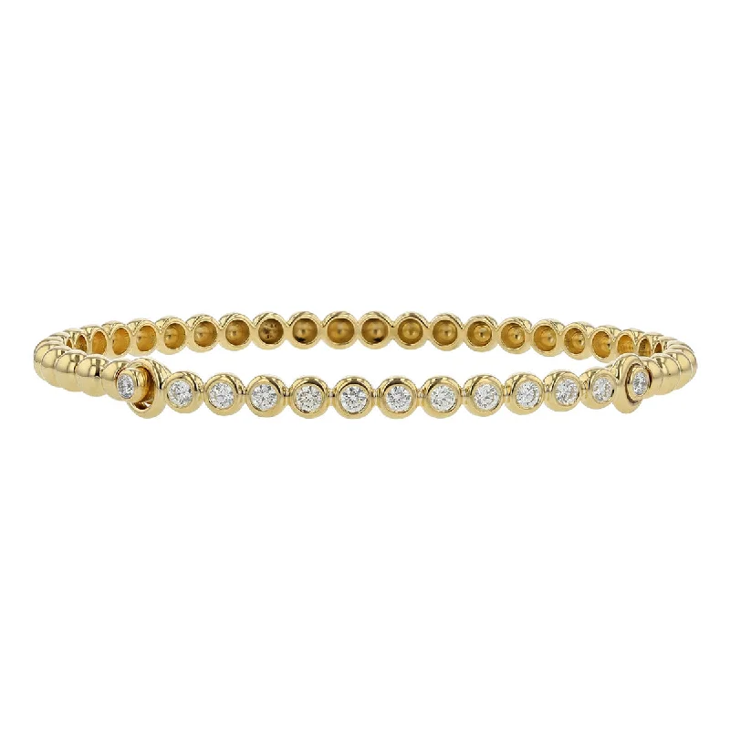 Layered Bracelets For Women-18K Yellow Gold Bezel-set Diamond Nutmeg Bracelet