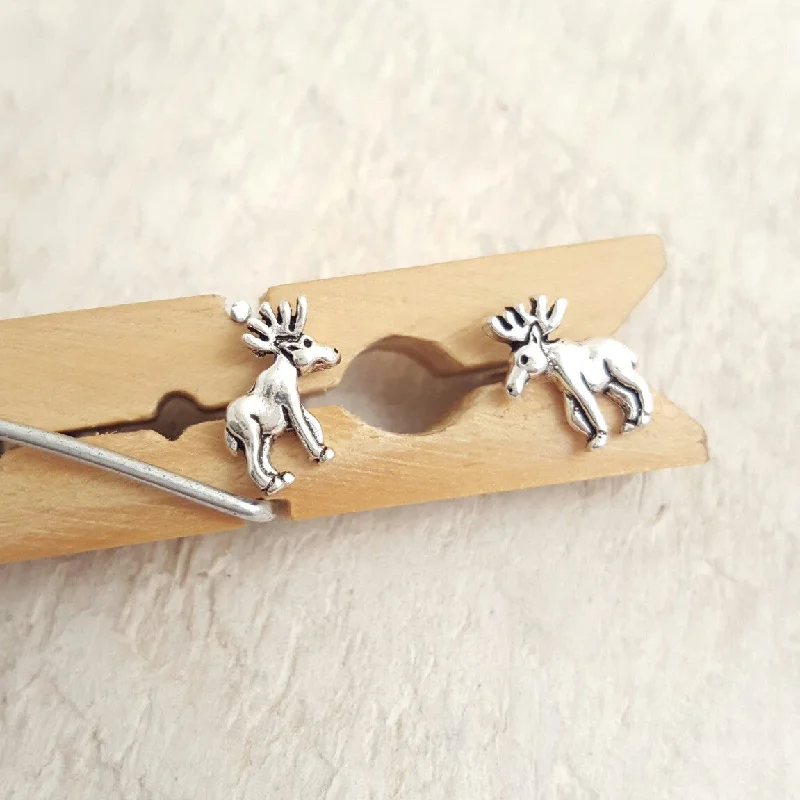 Elegant Gold Earrings For Evening Dress-Silver Moose