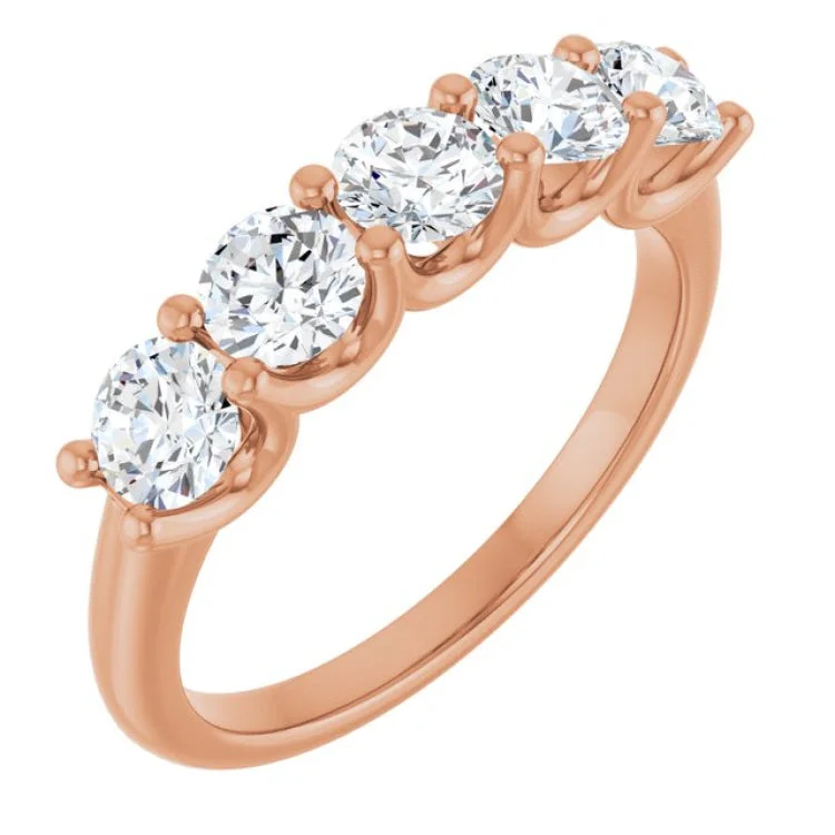 Trendy Stacking Rings For Fashion Lovers-14K Rose 1 1/3 CTW Lab-Grown Diamond Anniversary Band