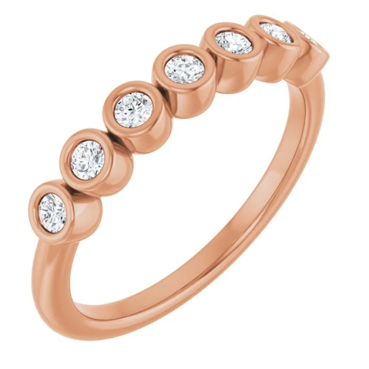 Luxury Engagement Rings With Colored Diamonds-14K Rose 1/5 CTW Lab-Grown Diamond  Anniversary Band