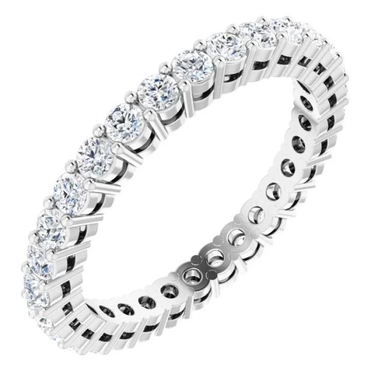 Sparkling Wedding Bands With Diamonds For Bridesmaids-14K White 9/10 CTW Lab-Grown Diamond  Eternity Band